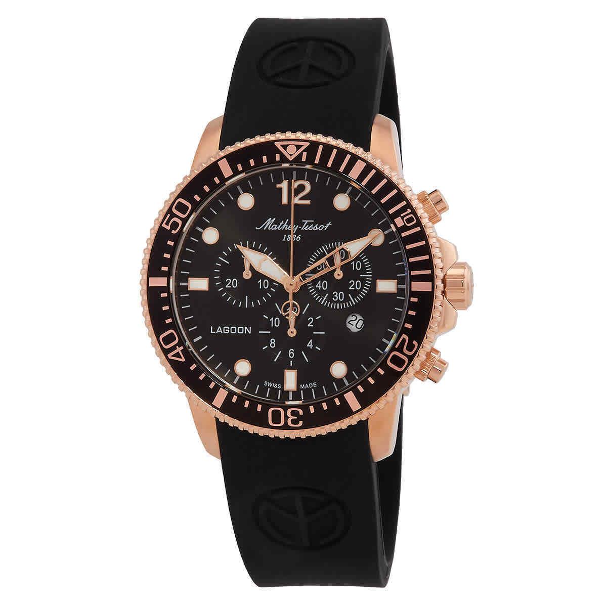 Mathey-tissot Lagoon Chronograph Quartz Black Dial Men`s Watch H123CHPLN