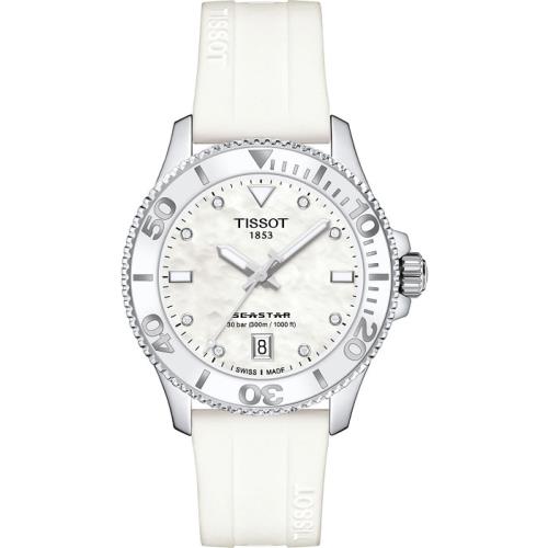 Tissot T1202101711600 Seastar 1000 36MM Quartz Pearl Dial T120.210.17.116.00