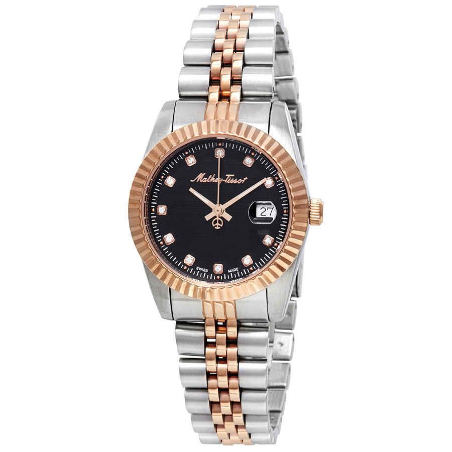 Mathey-tissot Mathey Iii Quartz Crystal Black Dial Ladies Watch D810RN