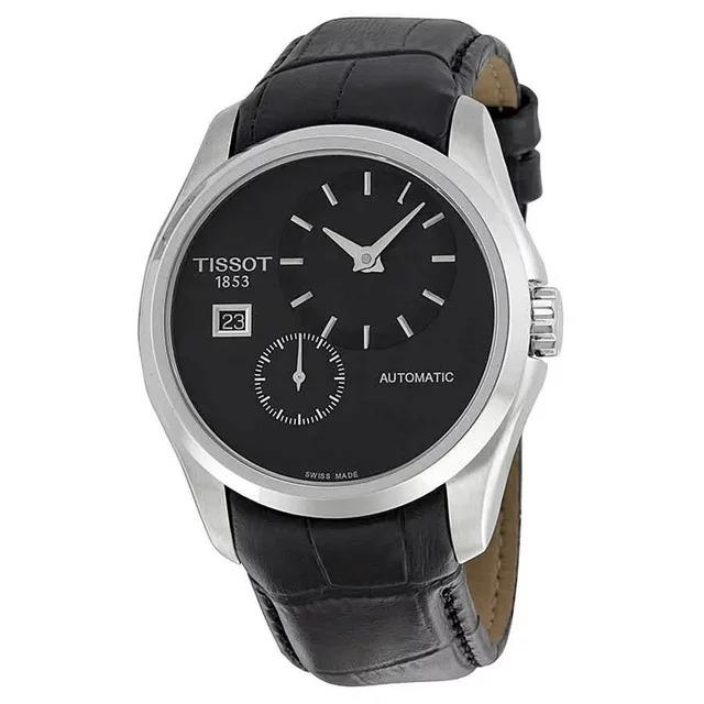 Tissot Couturier Automatic Men`s Black Dial Watch T0354281605100 - Dial: Black, Band: Black