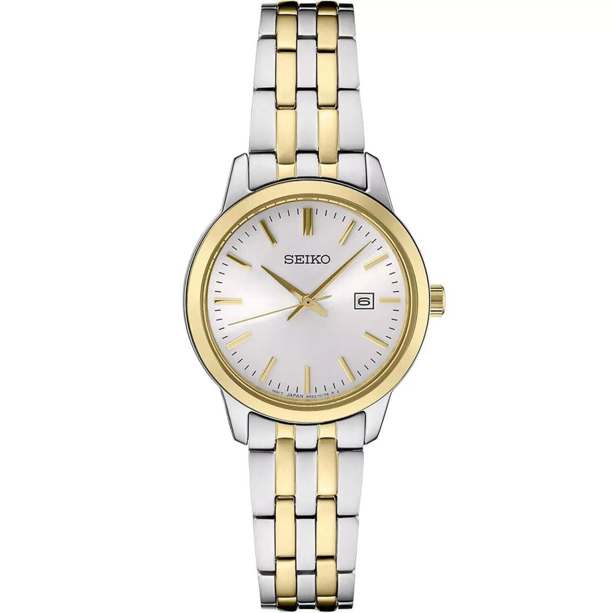 Seiko Classic Quartz White Dial Two-tone Ladies Watch SUR410P1