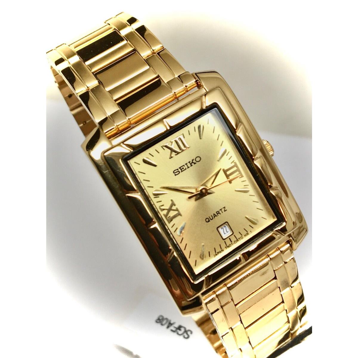 Seiko Quartz SGFA08 Mid Size Gold Tone Gold Dial