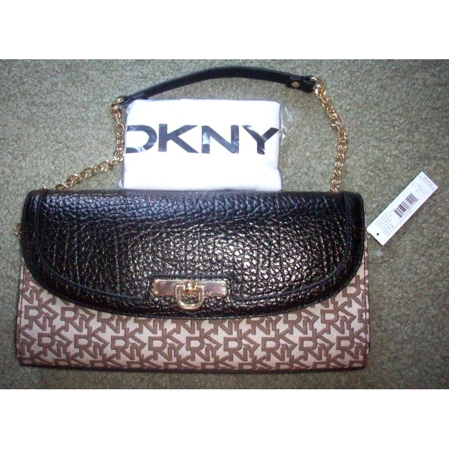 Dkny Chino- Black Leather Shoulder Bag/clutch Style 741311801