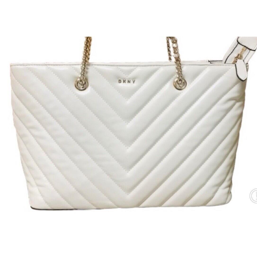 Dkny Veronica MD Tote Shoulder Handbag R04AZG68 Whg White Color