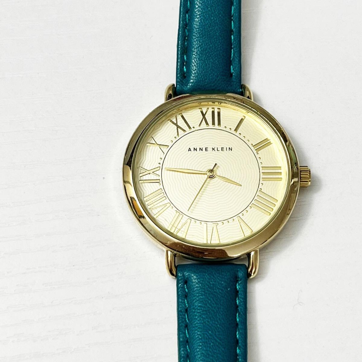 Anne Klein Gold with Teal Leather Band Watch