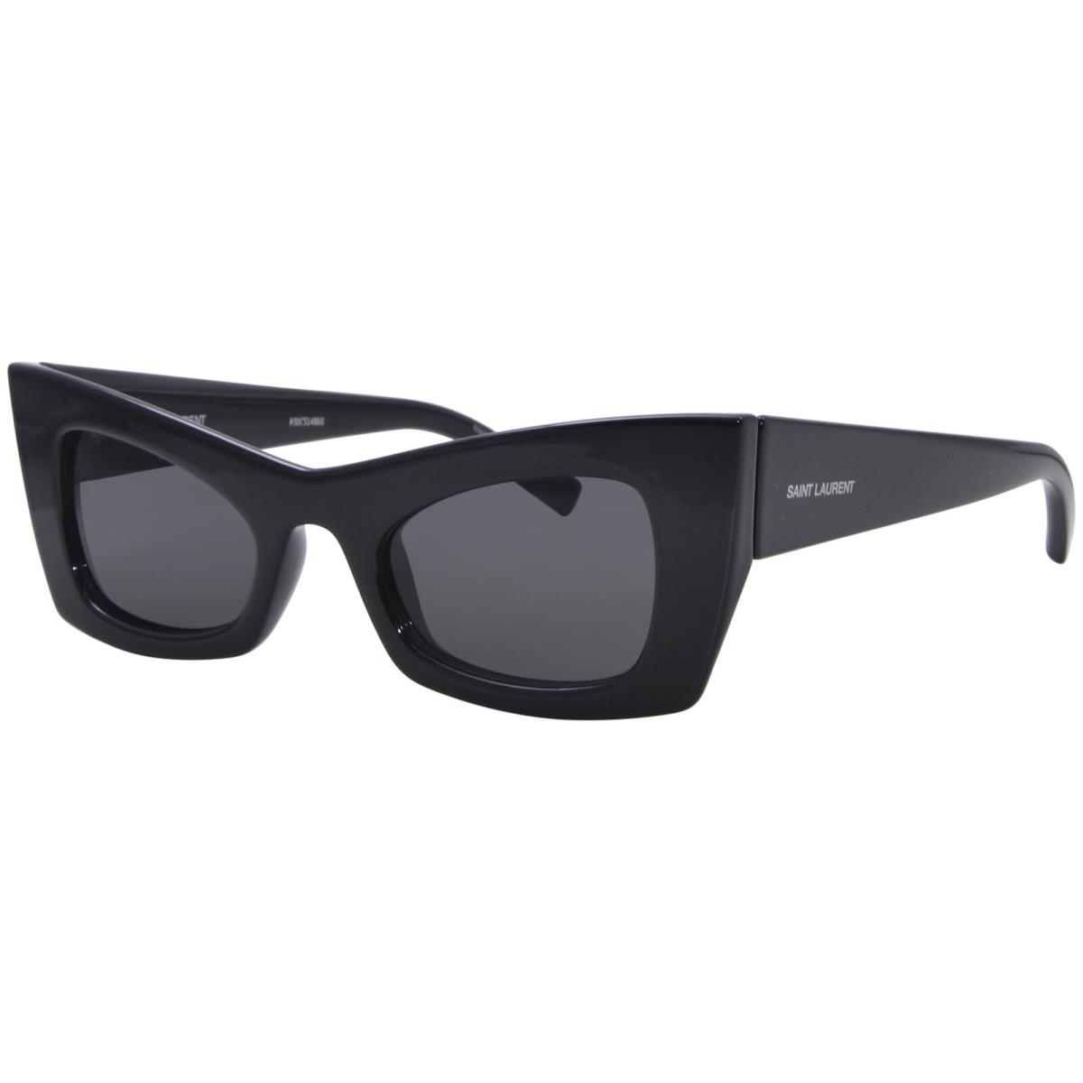 Saint Laurent SL-702 001 Sunglasses Women`s Black/dark Grey Cat Eye 49mm