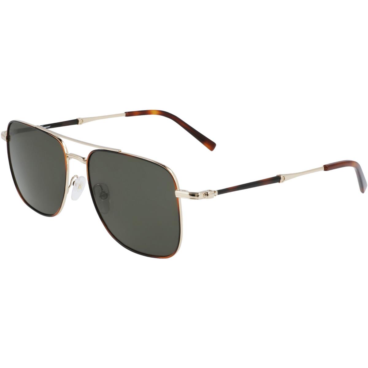 Salvatore Ferragamo Men`s Navigator Sunglasses - SF266S - Made in Italy Gold-Tone/Green (723)