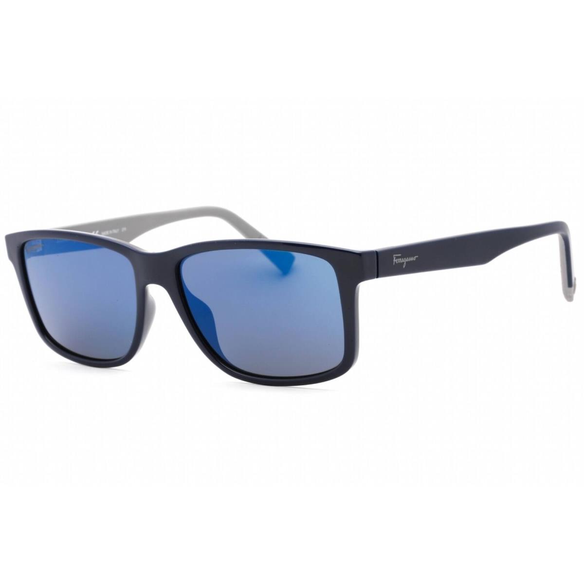 Salvatore Ferragamo Unisex Sunglasses Blue/grey Rectangular Plastic SF938S 435