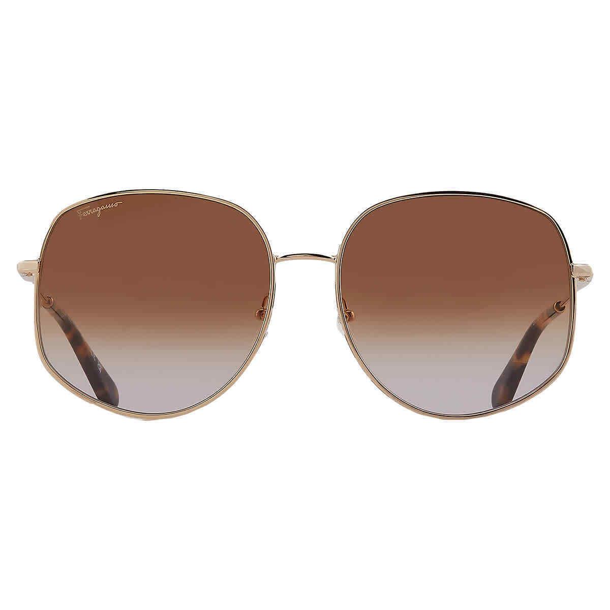 Salvatore Ferragamo Brown Gradient Oval Ladies Sunglasses SF277S 741 61