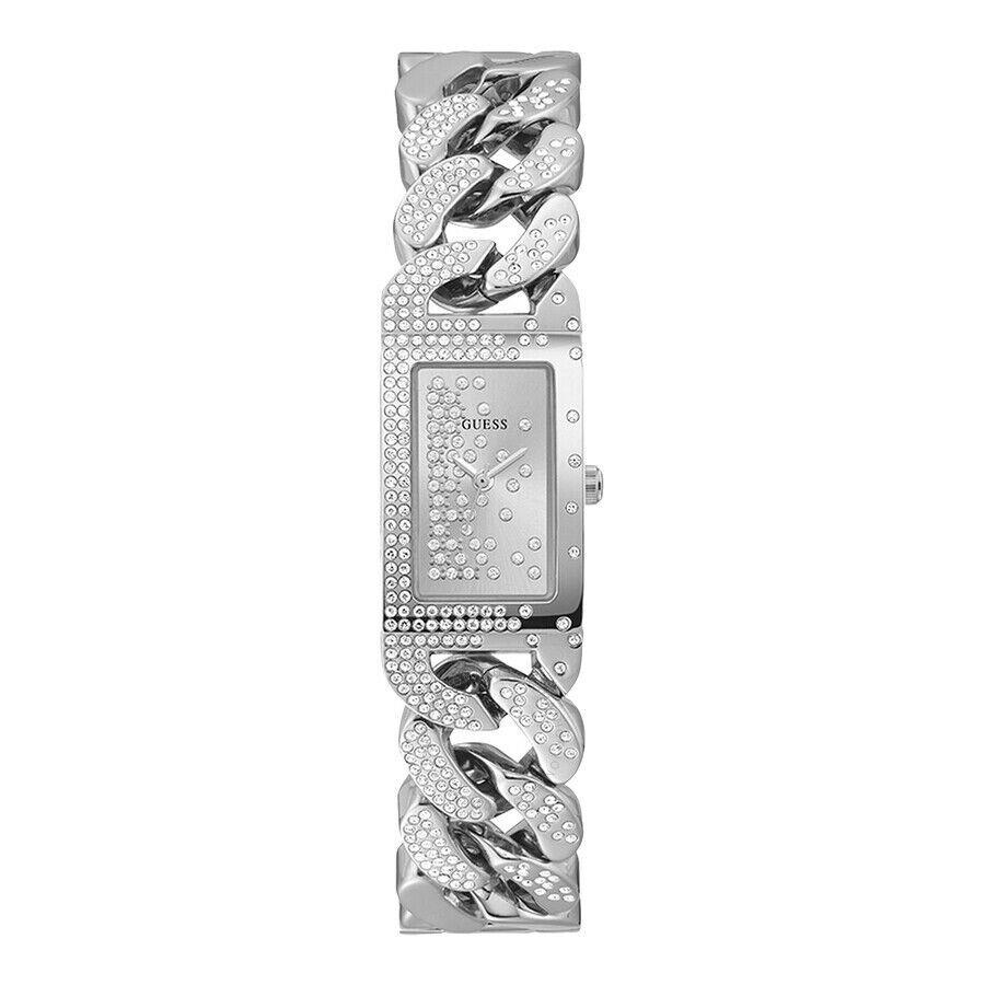 Guess GW0298L1 Women`s Stainless Steel Crystal Chain 3-Hand Analog Watch