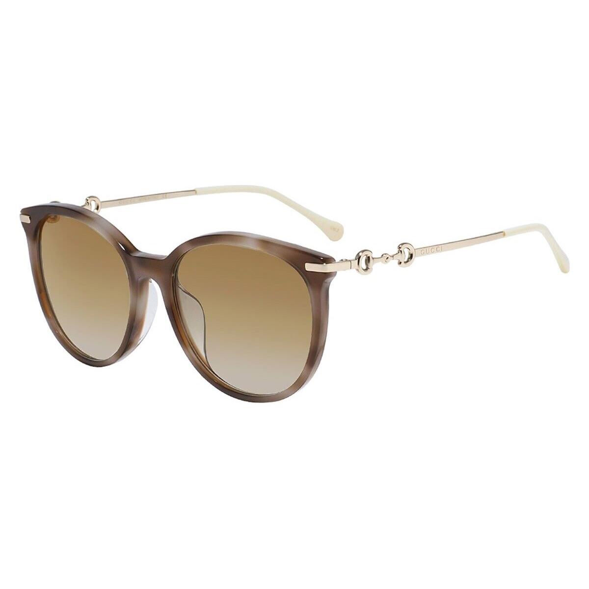 Gucci Women`s GG0885SA 004 Sunglasses Havana Gold/brown Gradient Lenses 56mm