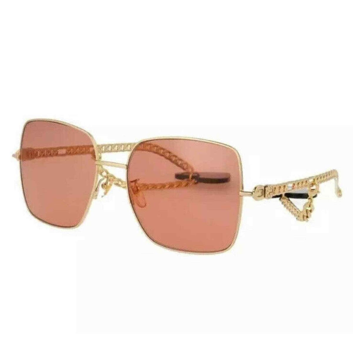 Gucci Women`s Sunglasses GG0724S 005 Gold/orange Lens Square 61mm