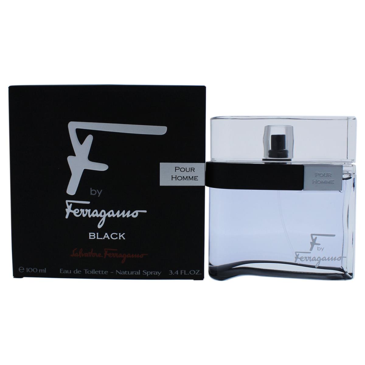 2 Pack F Black by Salvatore Ferragamo For Men - 3.4 oz Edt Spray