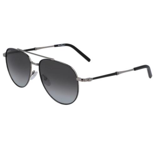 Salvatore Ferragamo SF226S 086 58 Dark Ruthenium Metal Sunglasses Gradient