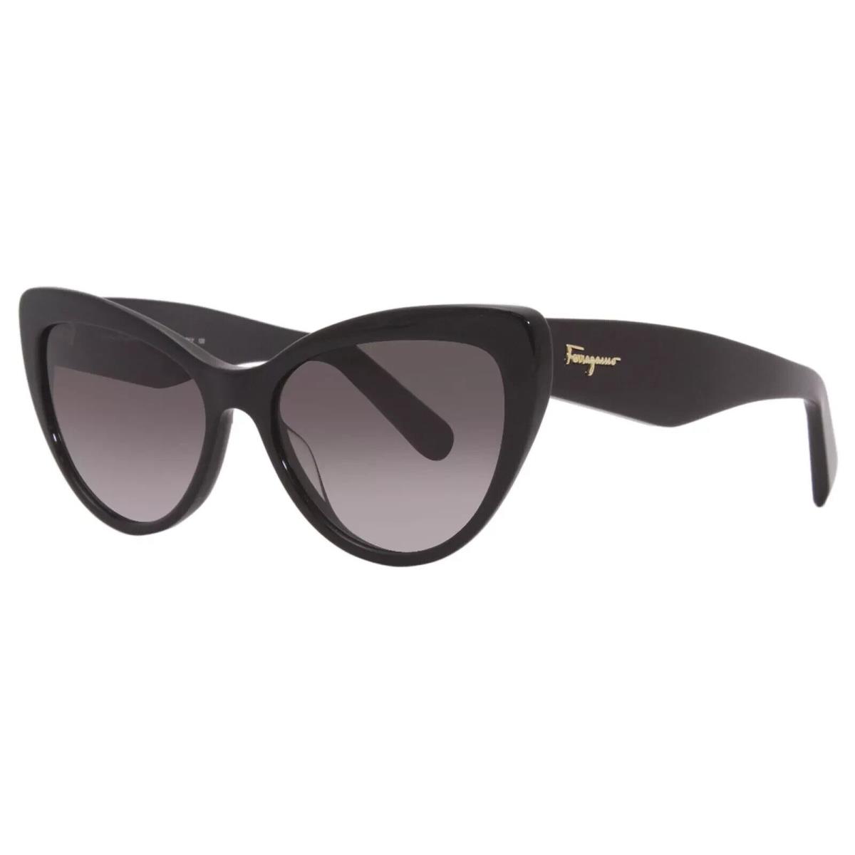 Salvatore Ferragamo SF930S 001 Sunglasses Women`s Black/grey Lenses Cat Eye 56mm