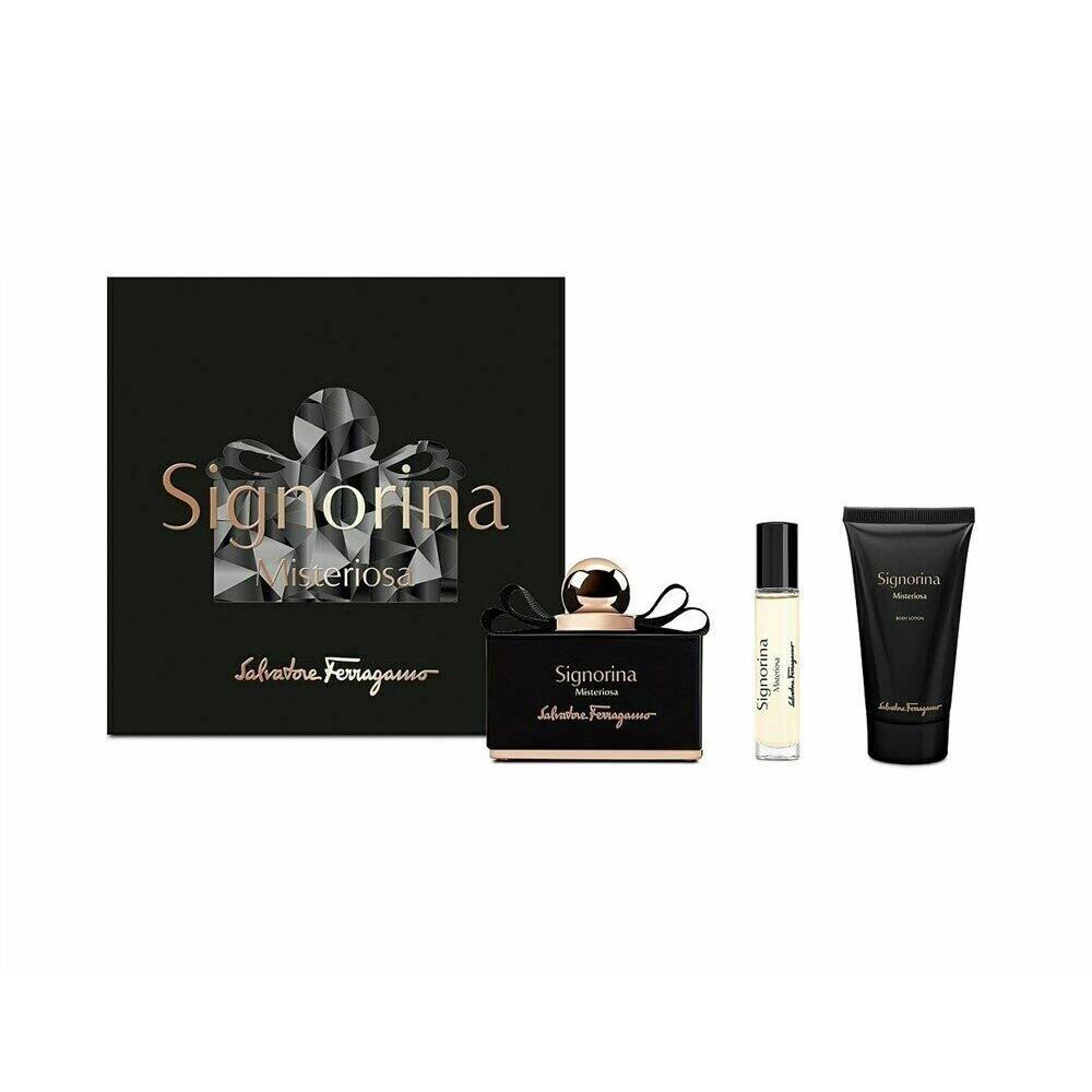 Salvatore Ferragamo Signorina Misteriosa 3.4 oz Edp+ Lotion+ .33 Spray Set