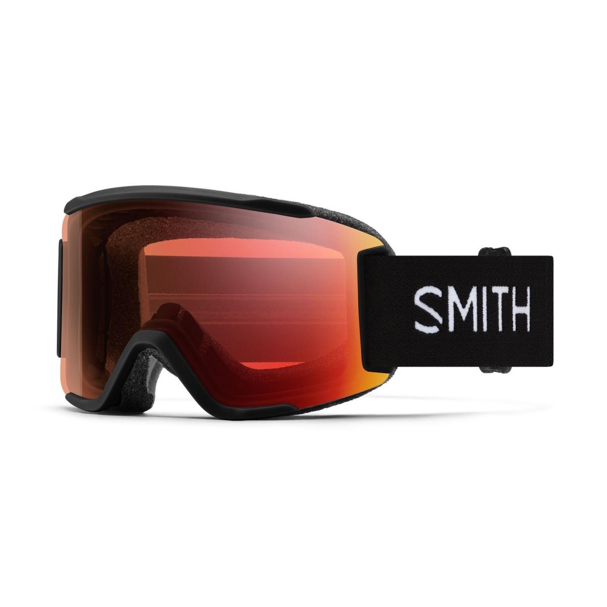 Smith Squad S Snow Goggles Black Frame Chromapop Pro Photochromic Red Mirror L