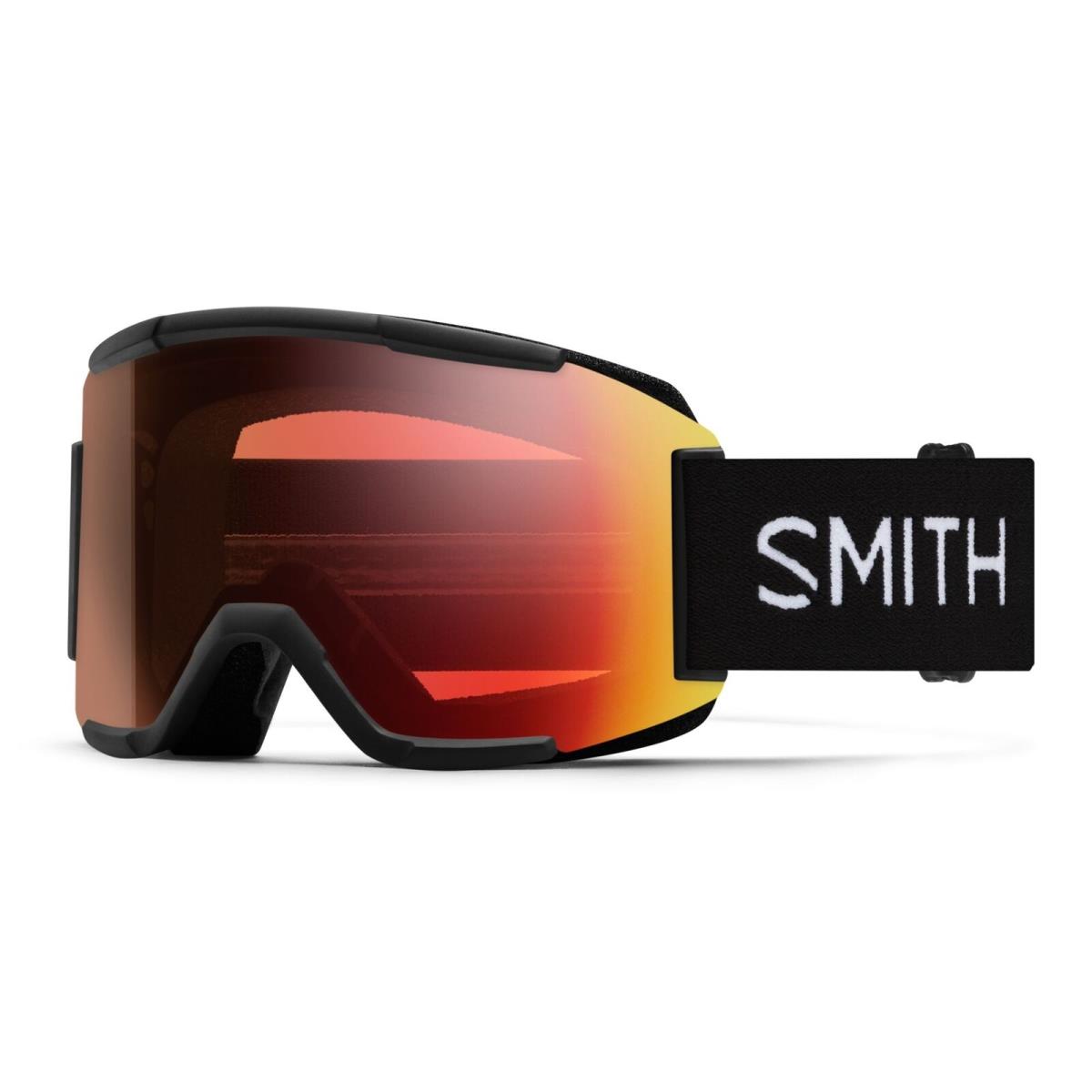 Smith Squad Snow Goggles Black Frame Chromapop Pro Photochromic Red Mirror Len