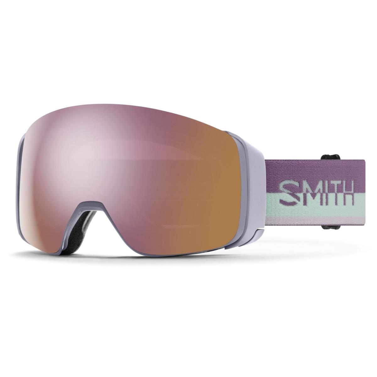 Smith 4D Mag Snow Goggles Lunar Fog Split Frame Chromapop Everyday Rose Gold M