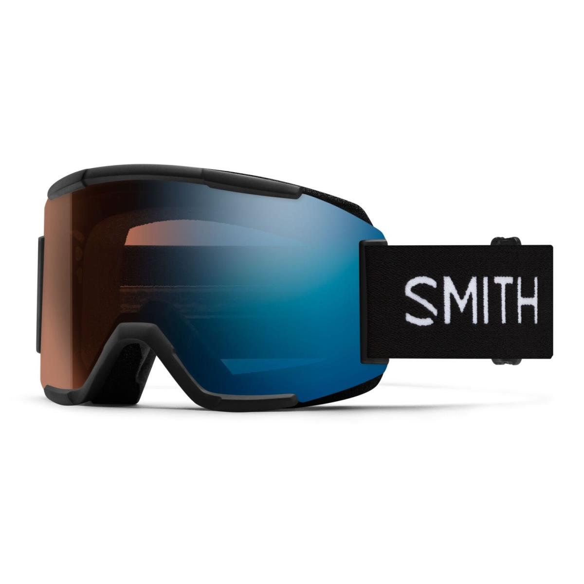 Smith Squad Snow Goggles Black Frame Chromapop Pro Photochromic Blue Mirror Le