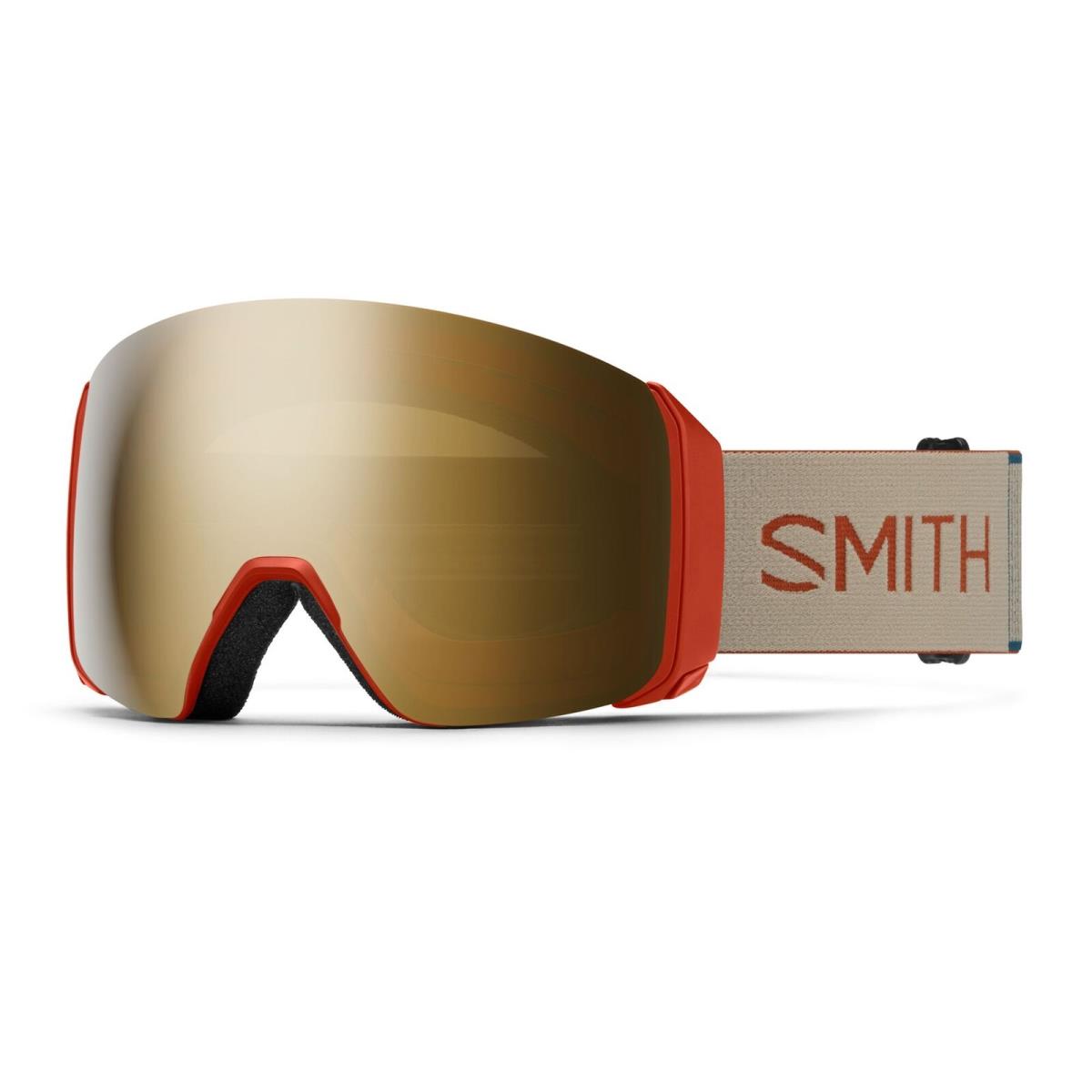 Smith 4D Mag XL Snow Goggles Rust Frame Chromapop Sun Black Gold Mirror Lens - Frame: Rust, Lens: ChromaPop Sun Black