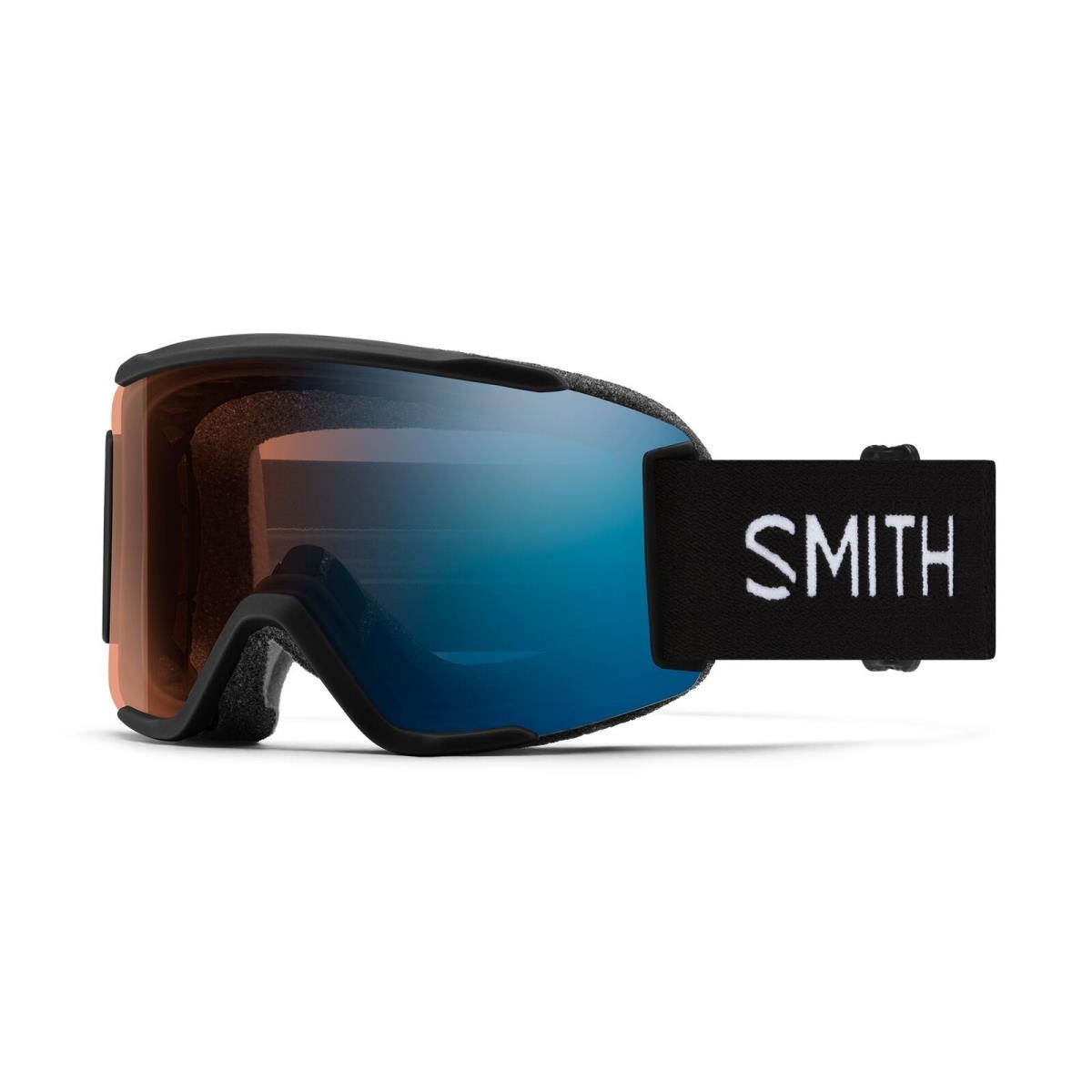 Smith Squad S Snow Goggles Black Frame Chromapop Pro Photochromic Blue Mirror - Frame: Black, Lens: Pro Photochromic Blue Mirror