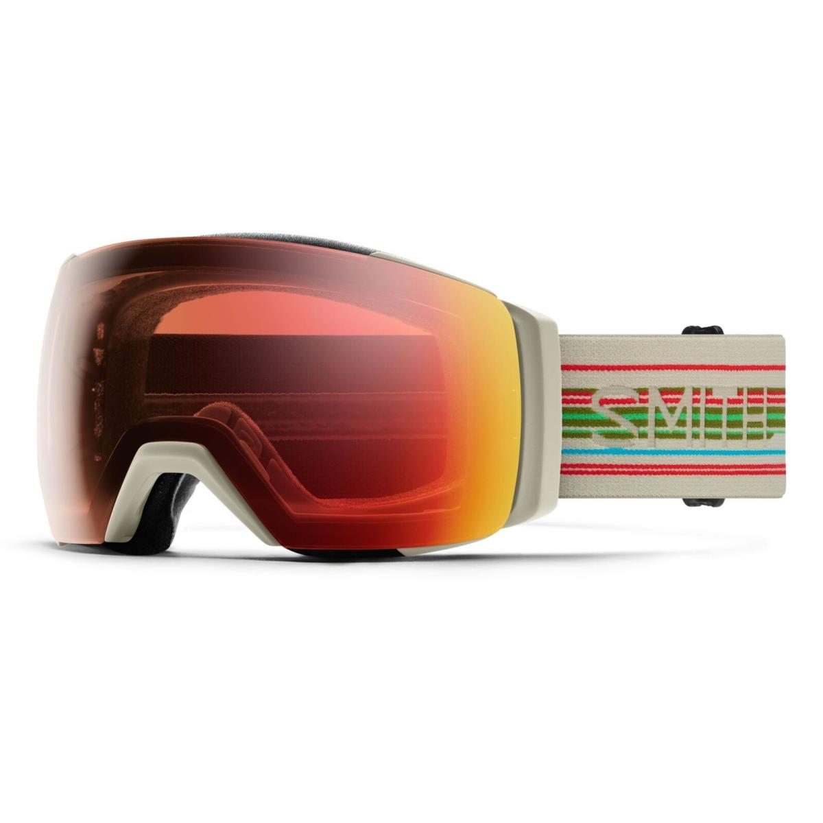 Smith I/o Mag XL Snow Goggles Chalk Straightline Frame Chromapop Pro Photochro - Frame: Chalk Straightline, Lens: Photochromic Red Mirror