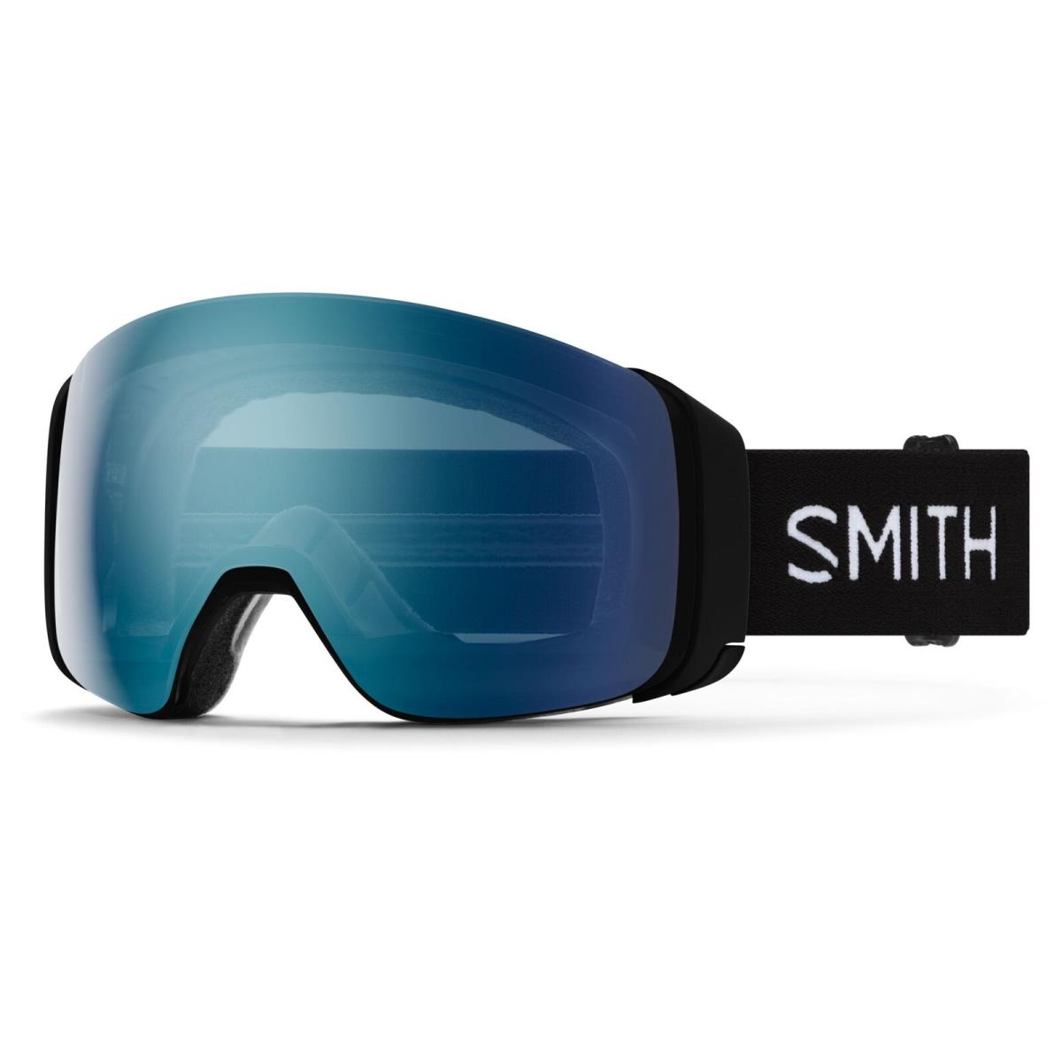 Smith 4D Mag Snow Goggles Black Frame Chromapop Everyday Blue Mirror Lens