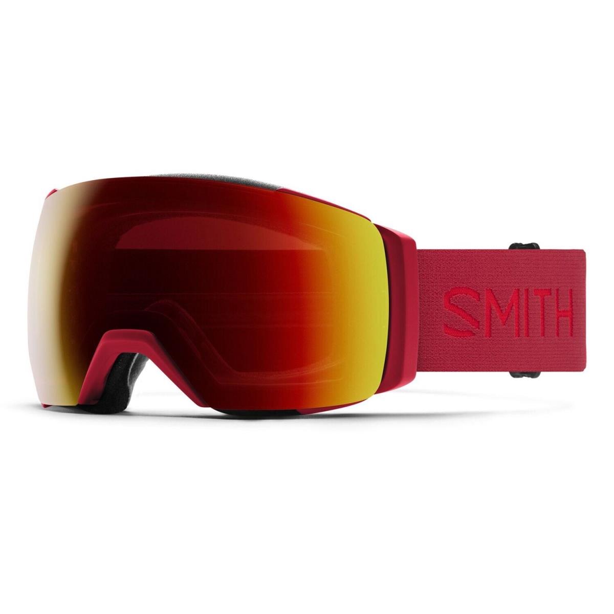 Smith I/o Mag XL Ski / Snow Goggles Crimson Frame Sun Red Mirror Lens + Bonus