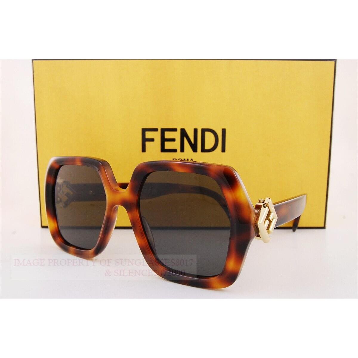 Fendi Sunglasses FE 40139I 53A Tortoise/dark Gray For Women