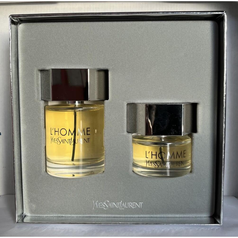 L`homme Yves Saint Laurent Men Gift Set ED Toilette Natural Spray 3.3 + 1.3 oz