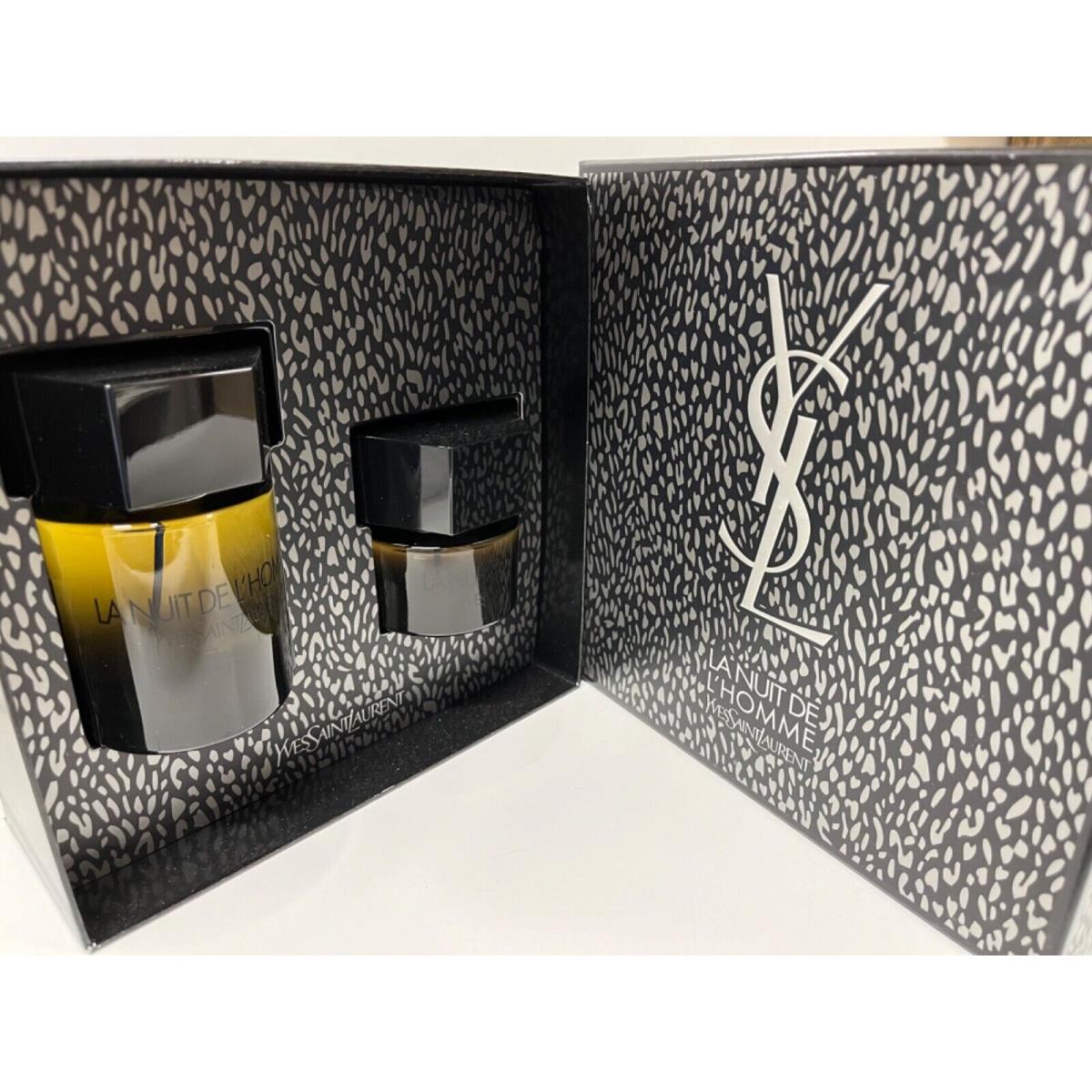 Yves Saint Laurent Ysl la Nuit For Men Gift Set of 2 X Spray 3.3 Floz. 1.3floz