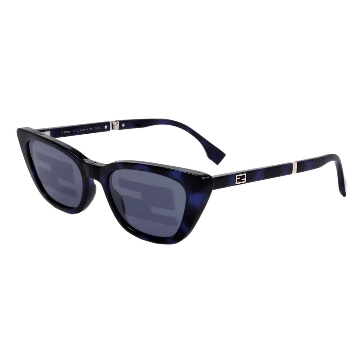 Fendi Women`s Injected Touch of FF Blue Havana Sunglasses - Frame: Blue, Lens: Blue