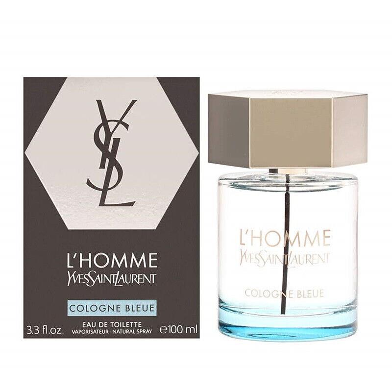 Ysl L`homme Cologne Bleue Yves Saint Laurent Men 3.3 3.4 oz 100 ml Edt Spray