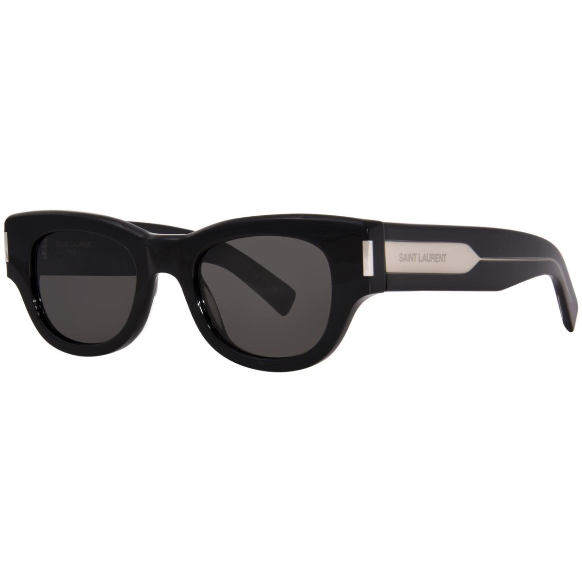 Saint Laurent SL-573 001 Sunglasses Women`s Black/crystal/grey Lens Cat Eye 49mm