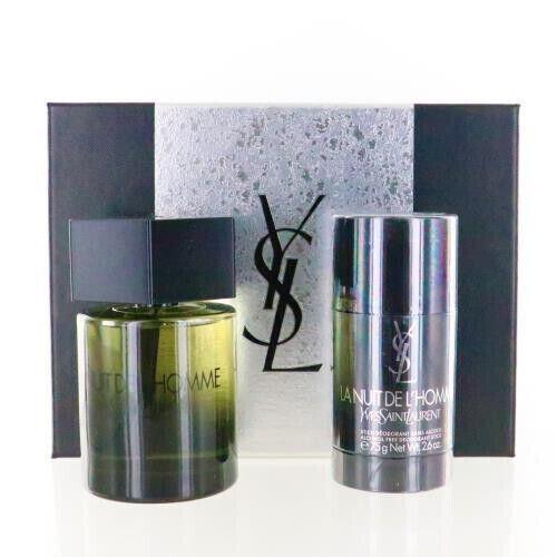 La Nuit De L`homme Yves Saint Laurent Men 2 Pcs Set 3.3 oz Edt Spray Deodorant