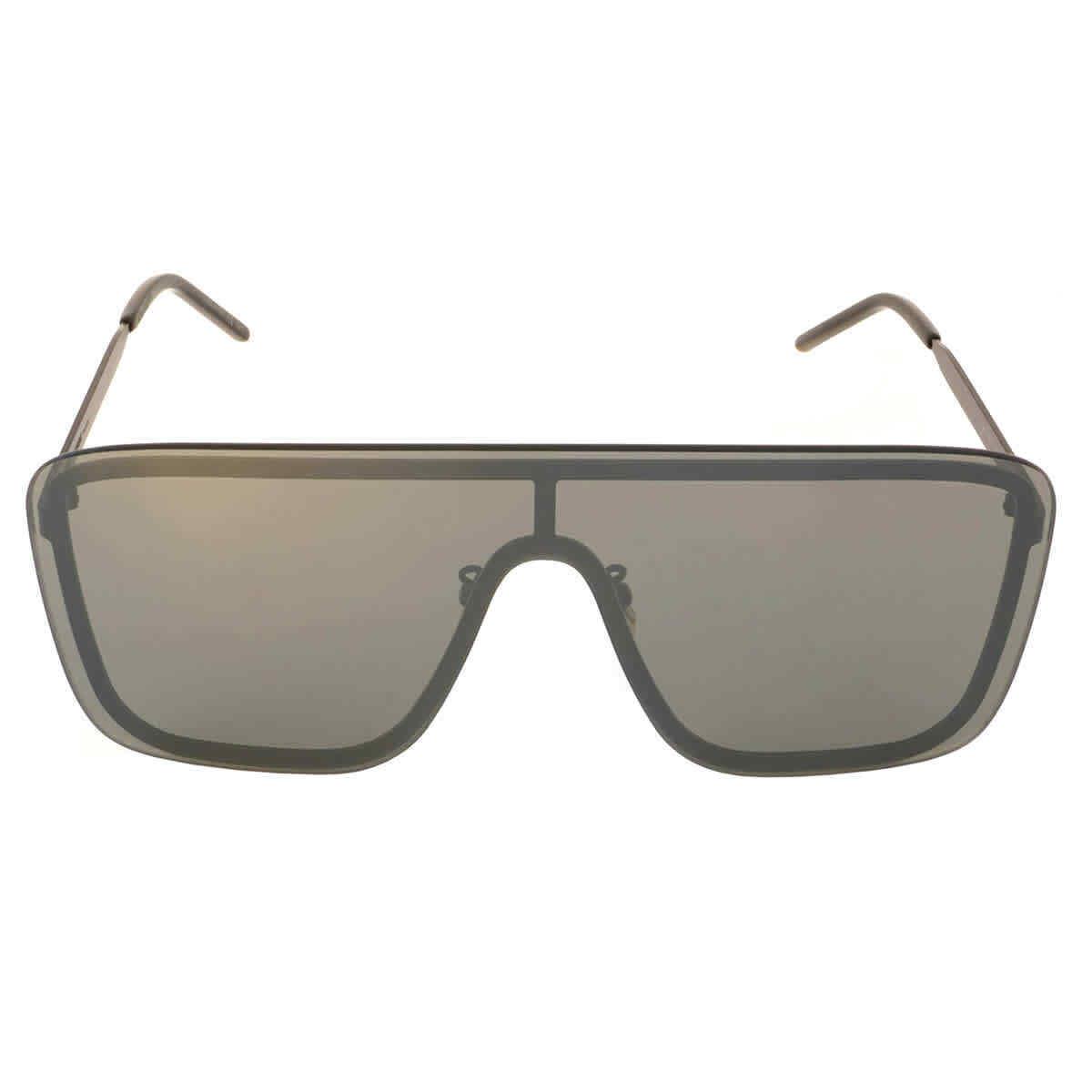 Saint Laurent Silver Mirror Shield Unisex Sunglasses SL 364 Mask 003 99