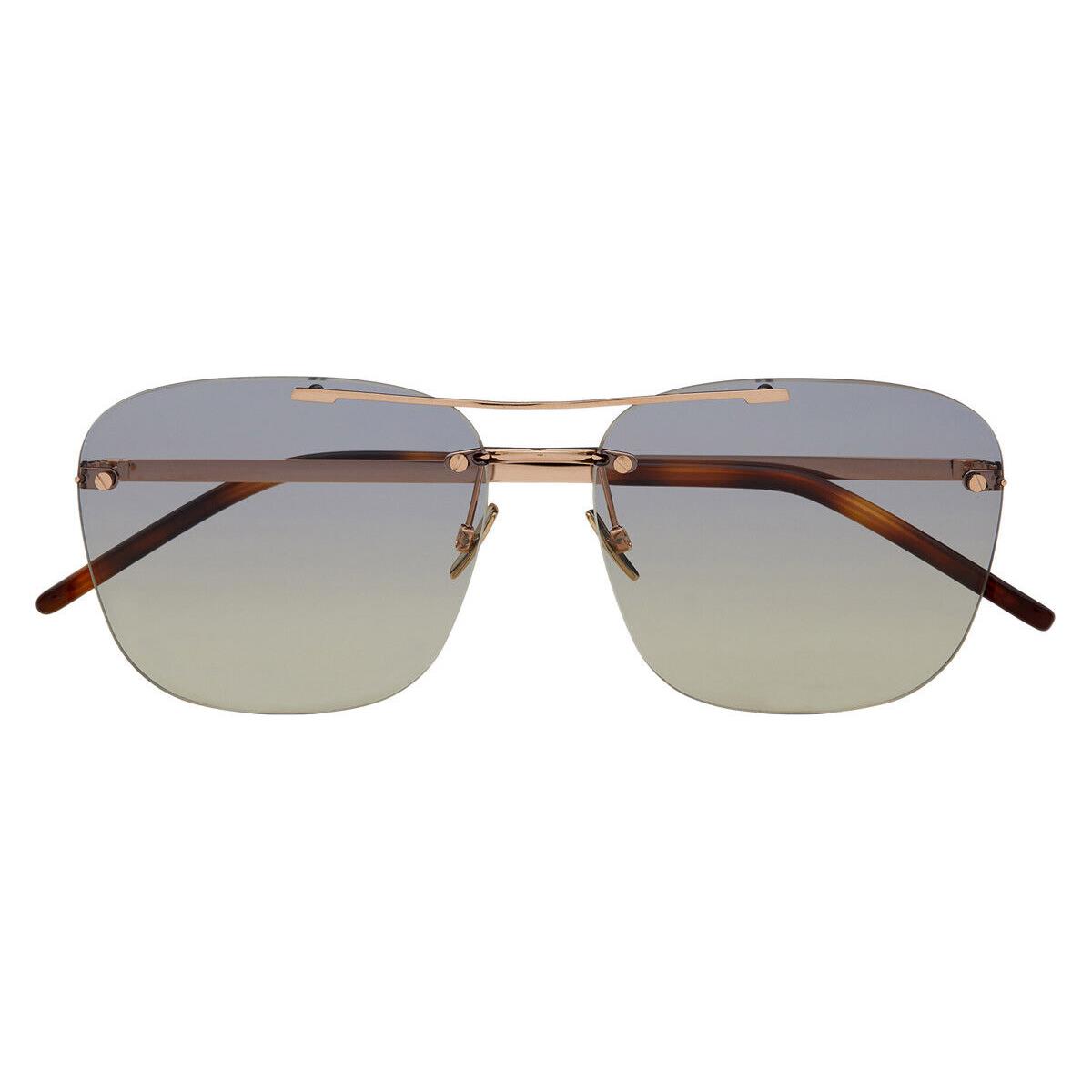 Saint Laurent SL 309 Rimless Sunglasses Gold Aviator 58mm