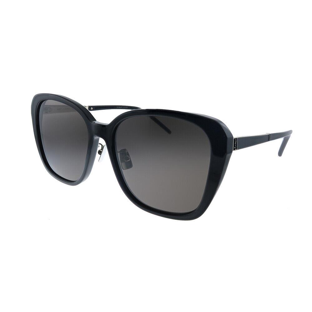 Saint Laurent SL M78/F 001 Black Plastic Oversized Sunglasses Black Lens