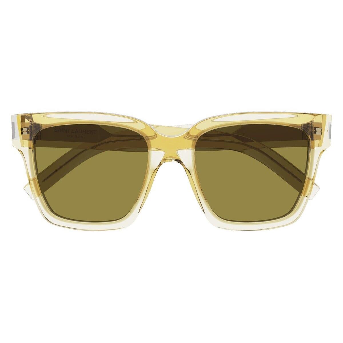 Saint Laurent SL 507 Sunglasses Yellow Green Rectangle 54mm