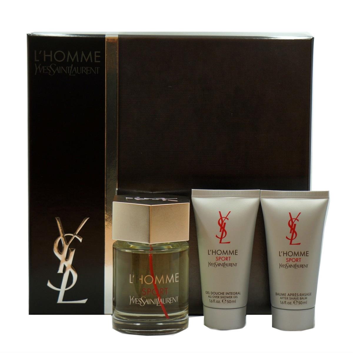 Yves Saint Laurent L`homme Sport 3PC Gift Set W/eau DE Toilette Spray 100ML