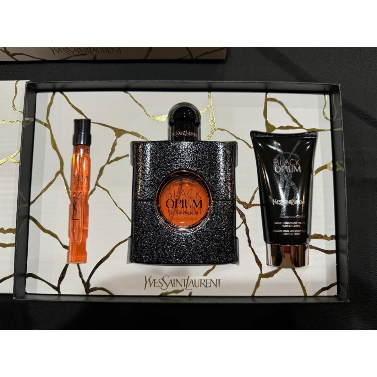 Ysl Yves Saint Laurent Black Opium 3 Piece Eau de Parfum Gift Set