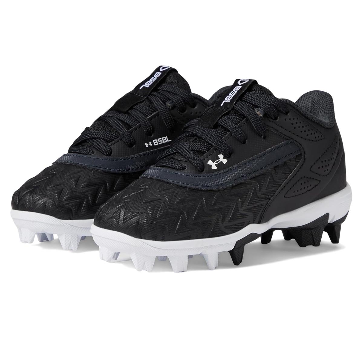 Boy`s Under Armour Kids Leadoff Low RM Jr. 3.0 Toddler/little Kid/big Kid Black/Black/White