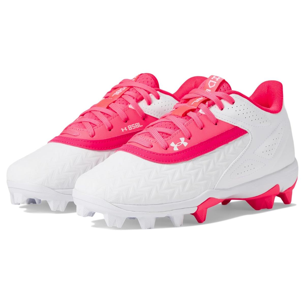 Boy`s Under Armour Kids Leadoff Low RM Jr. 3.0 Toddler/little Kid/big Kid Cerise/White/Cerise