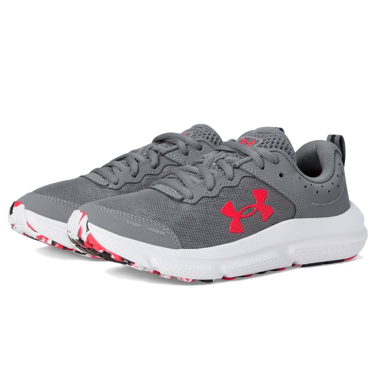 Boy`s Shoes Under Armour Kids Grade School Assert 10 Big Kid Titan Gray/Black/Racer Red