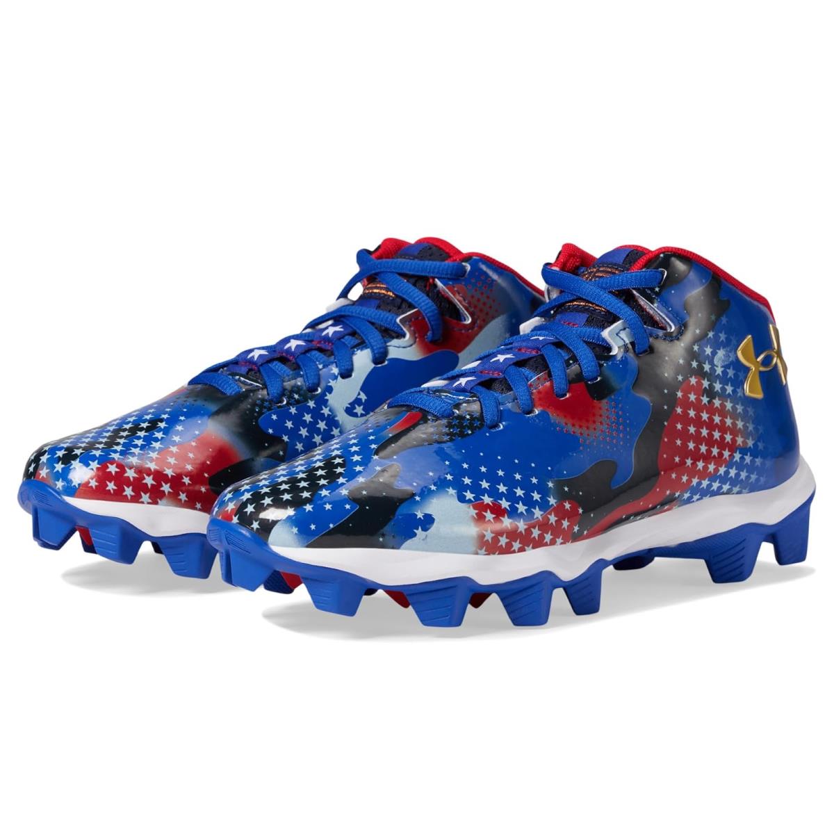 Boy`s Under Armour Kids Spotlight Franchine RM Jr. 4 US Little Kid/big Kid Royal/Royal/Metallic Gold