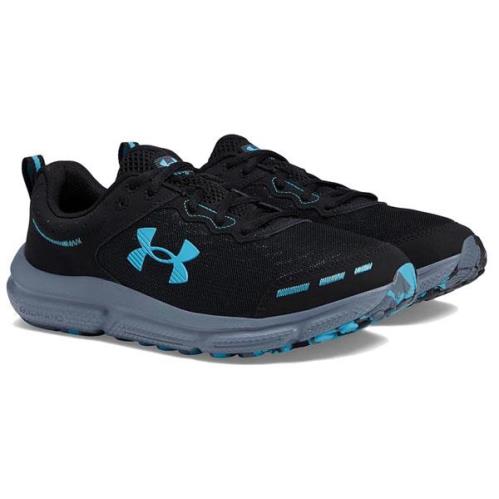 Under Armour Men`s Cushioned Lightweight Sneakers Black Blue Gray