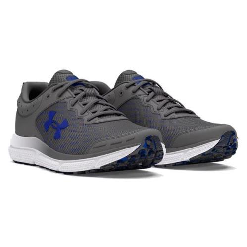 Under Armour Men`s Cushioned Lightweight Sneakers Gray Blue White