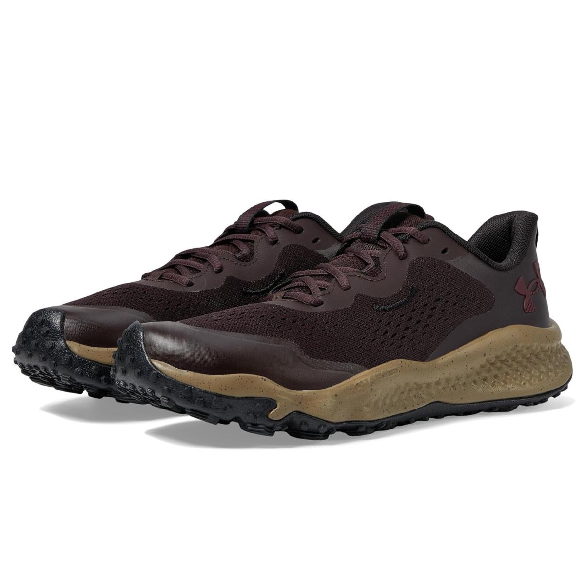 Man`s Sneakers Athletic Shoes Under Armour Charged Maven Trail Brown Obsidian/Bayou/Earthen Orange