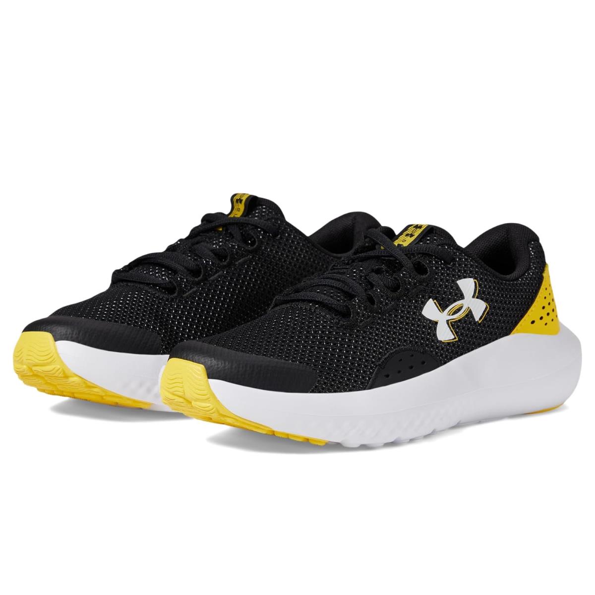 Boy`s Shoes Under Armour Kids Grade School Surge 4 Big Kid Black/Taxi/White